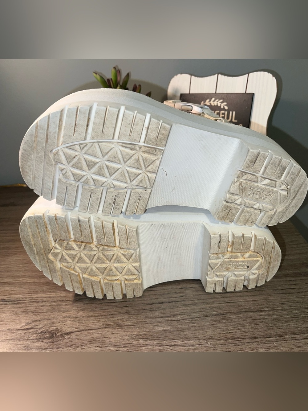 Teva White Chunky Platform Sandals with Adjustable Straps - Picture 14 of 16